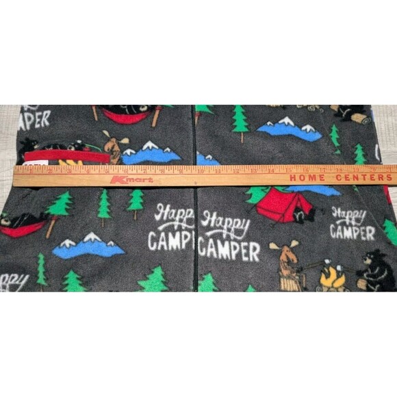 Lazy One Happy Camper Footy Pajamas Zip Up Men's Size Medium w/ Back Rear Flap - Picture 9 of 12